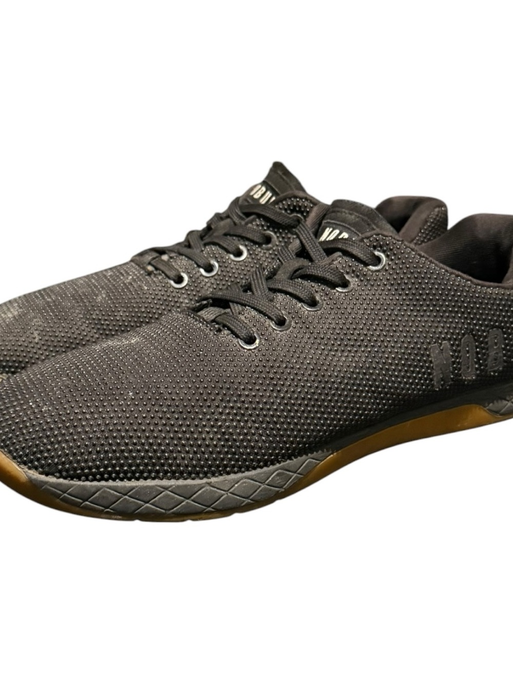 NOBULL Black Gum Trainer Men’s 9 Women’s 10.5 SuperFabric Training Sneakers